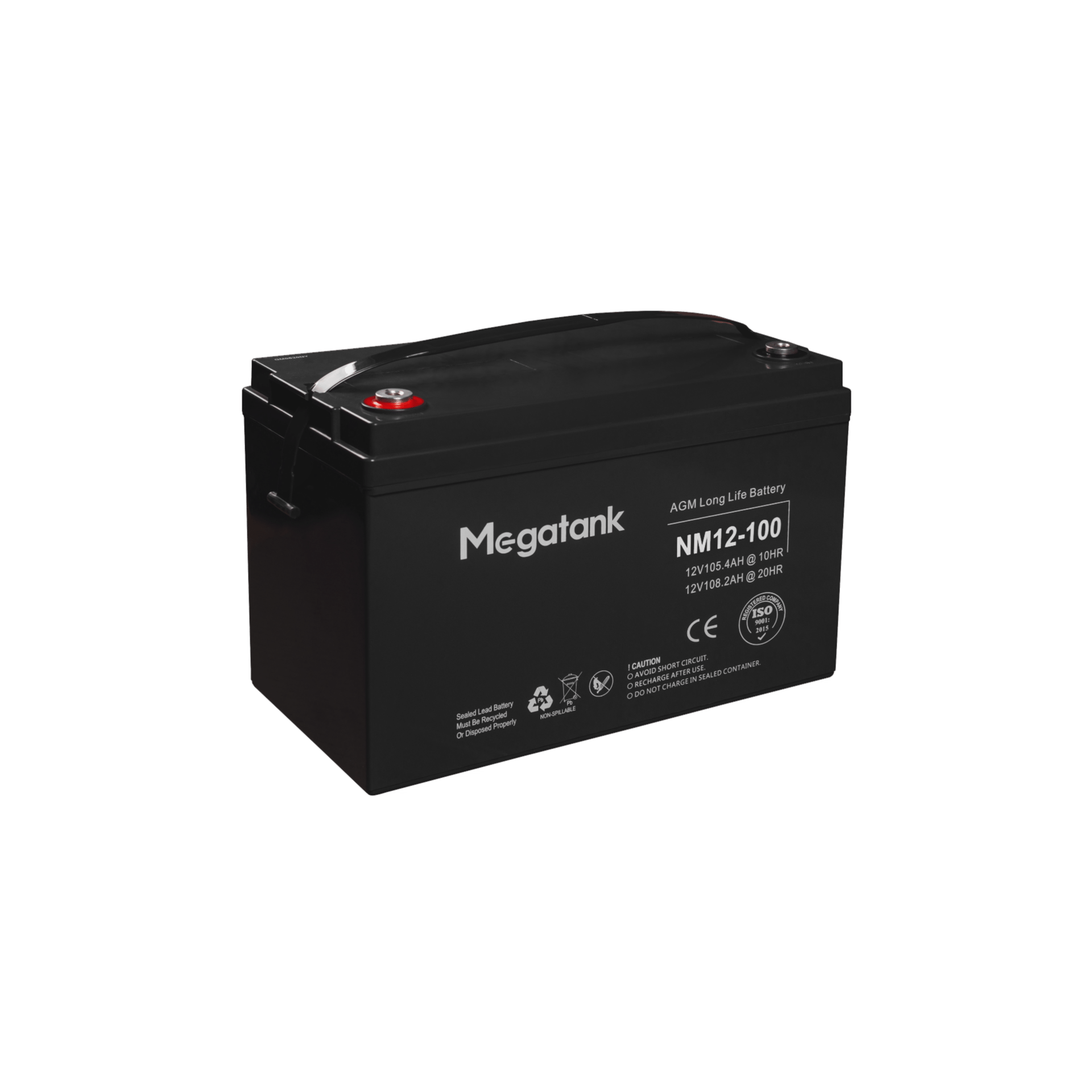 Кислотний акумулятор 12В 100А*год (1200 Вт*год) для UPS / ДБЖ, батарея AGM Megatank 12V 100Ah